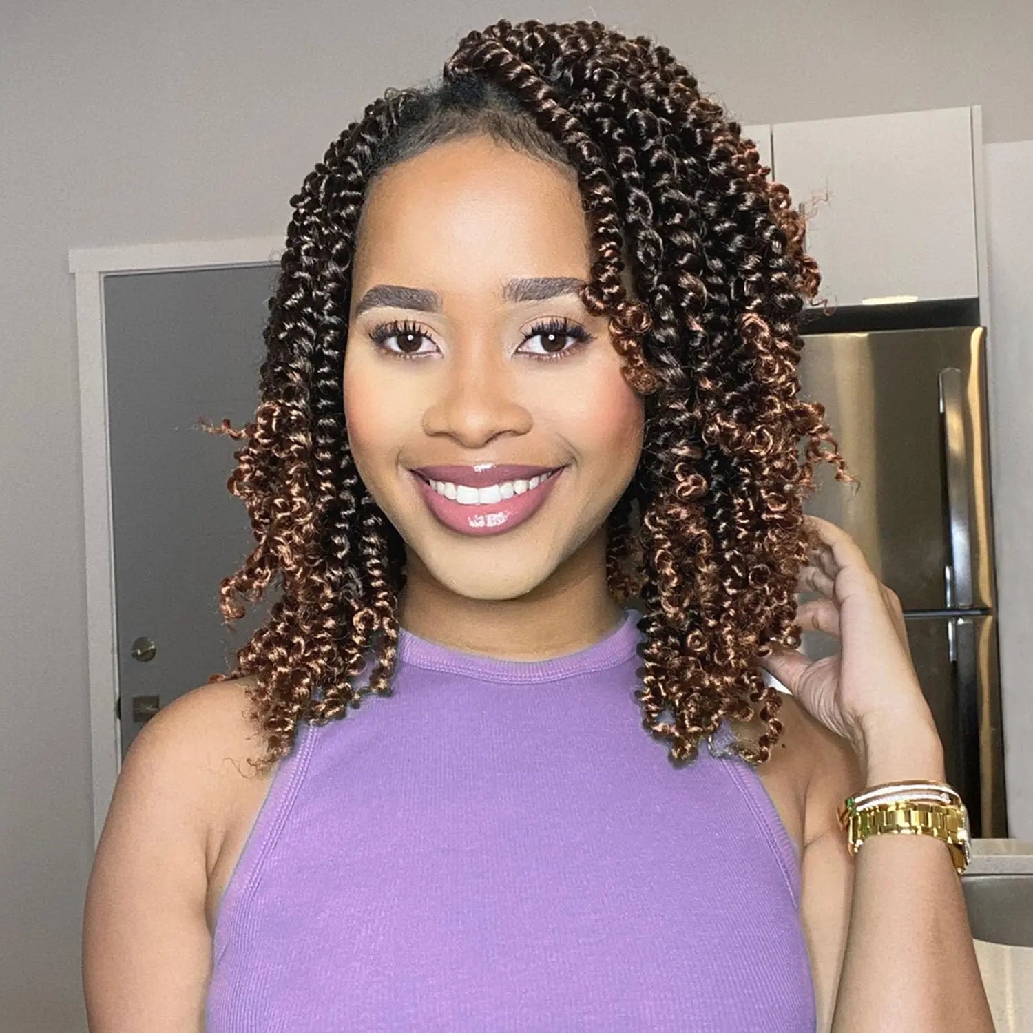 Toyotress Tiana Passion Twist Hair Pre-Twisted Pre-Looped Passion Twists Crochet Braids Made Of Bohemian Hair Synthetic Braiding Hair Extension