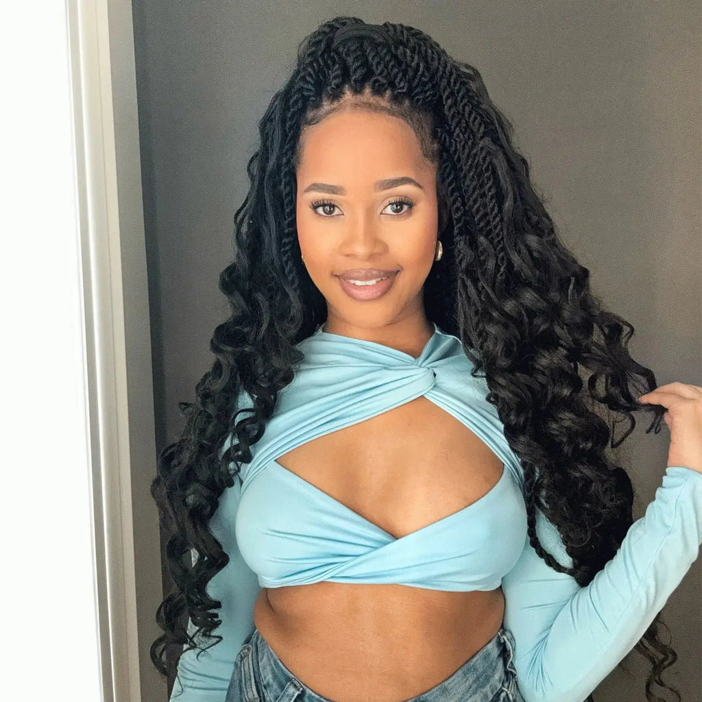 Toyotress Boho Island Twist with Curls Senegalese Twist With Curly Ends