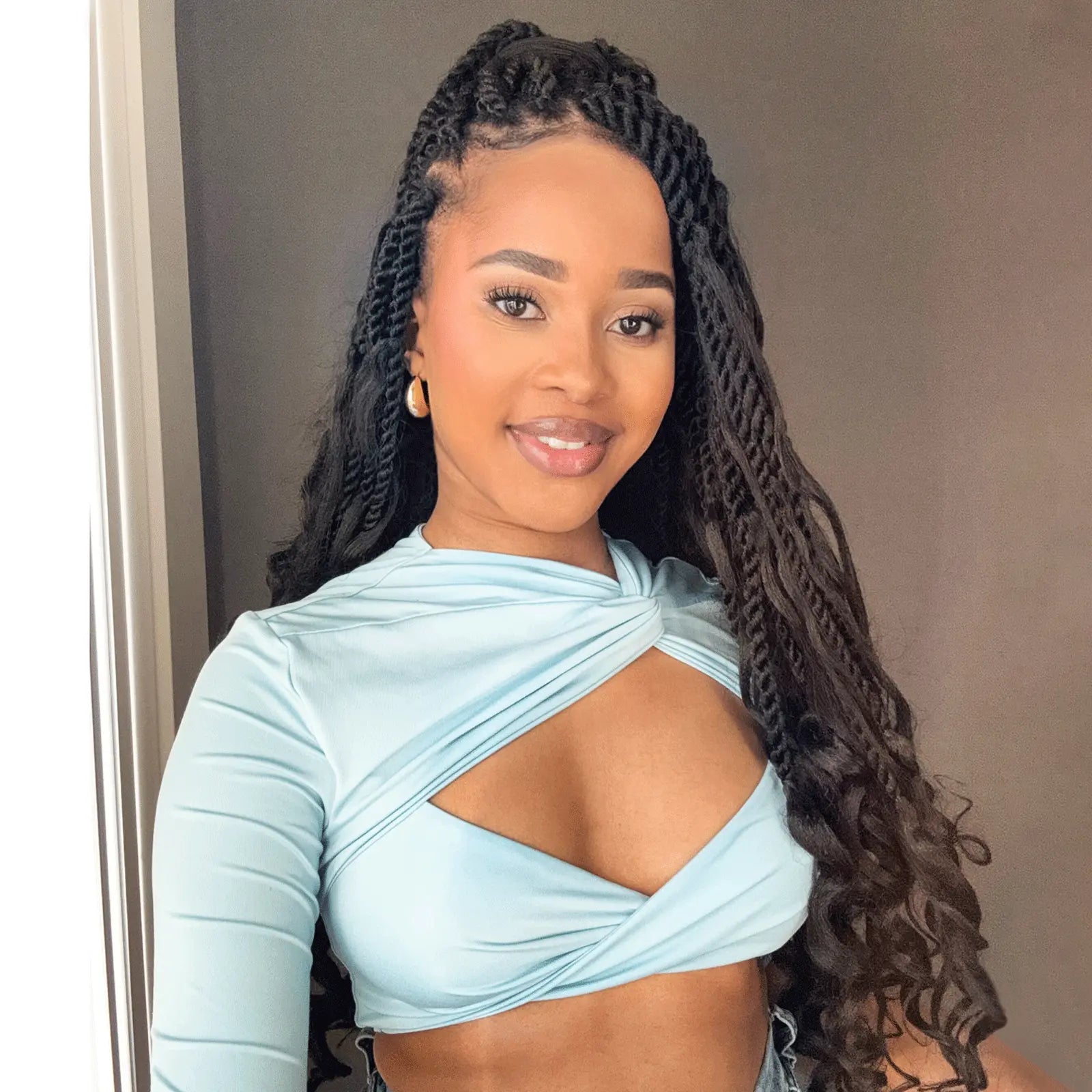 Toyotress Unique Boho Island Twist with Curls Crochet Hair 1 Pack | Crochet Senegalese Twist Pre Looped Senegalese Twist Braiding Hair Wth Curly Ends Crochet for women Toyotress