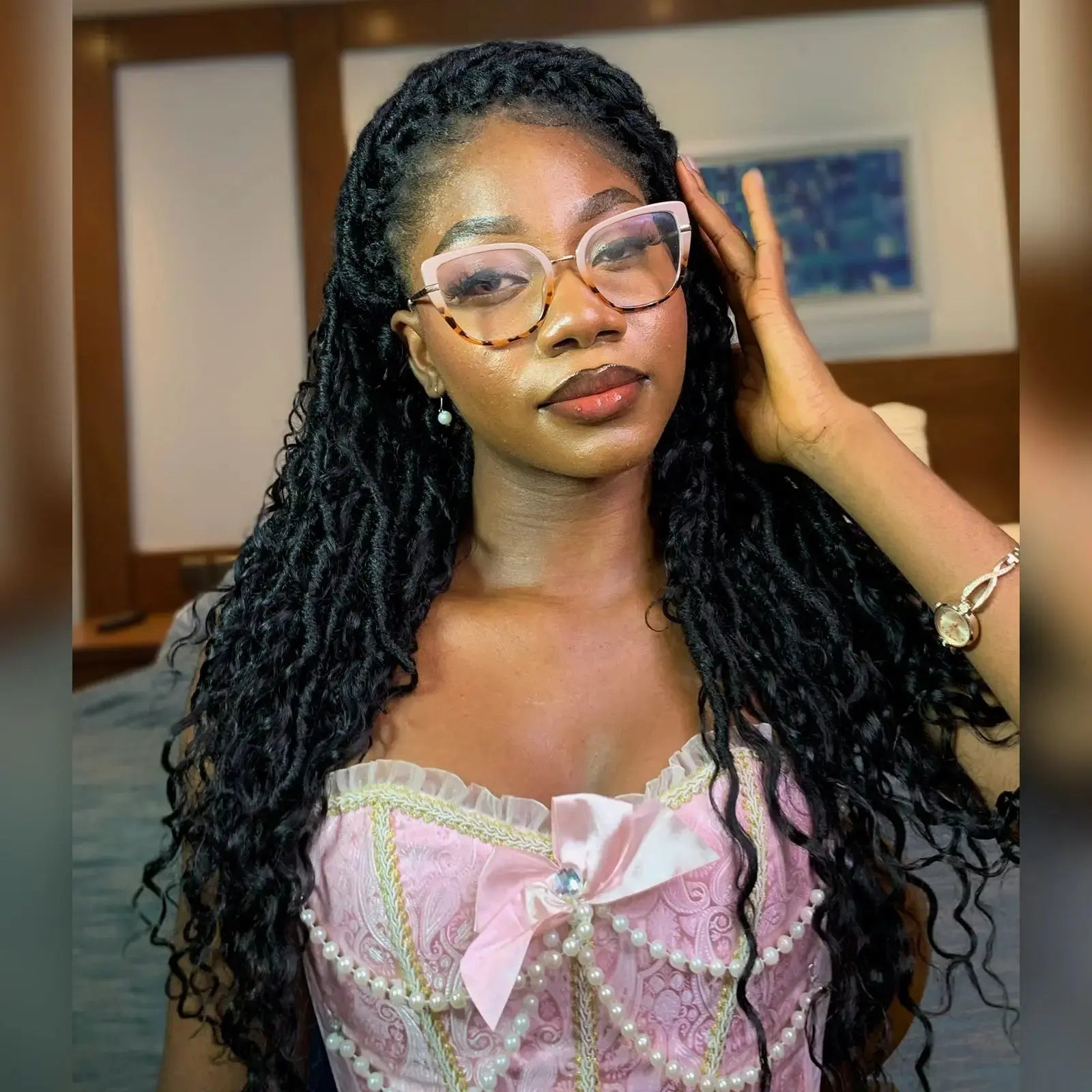 Toyotress Boho Locs With Human Hair Curls Pre Looped Goddess Boho Dreadlocks Curly Full Ends Hair Extensions