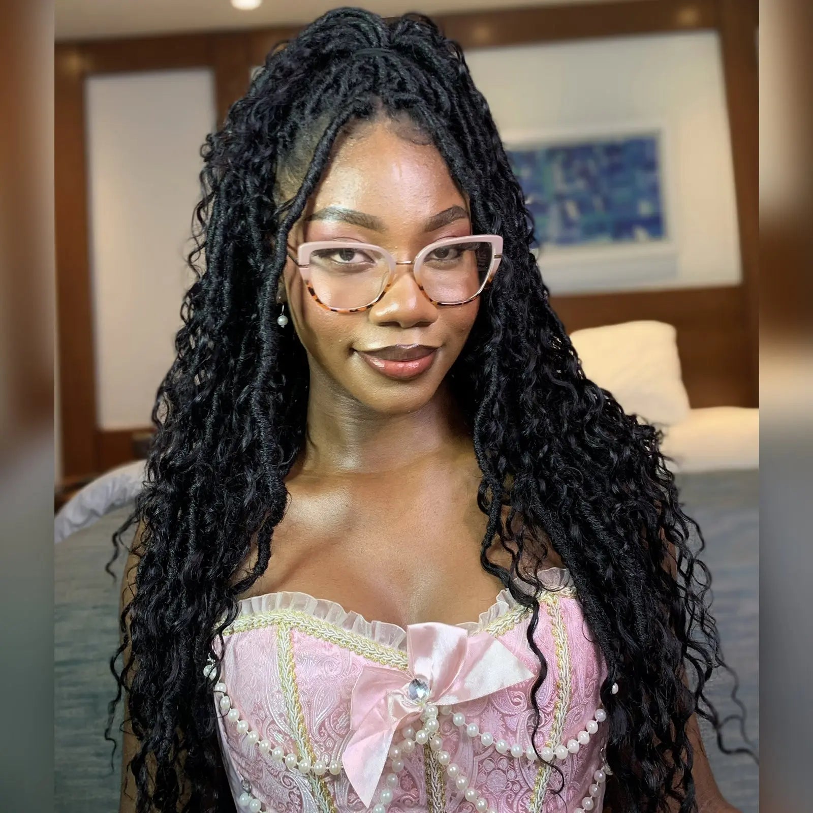 Toyotress Boho Locs With Human Hair Curls Pre Looped Goddess Boho Dreadlocks Curly Full Ends Hair Extensions