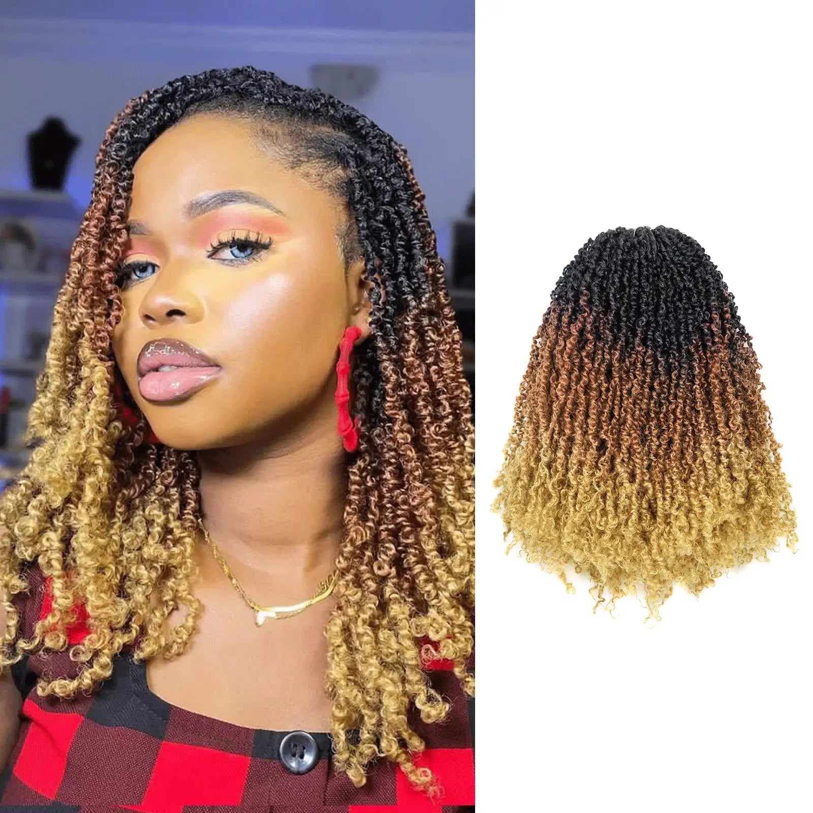Toyotress Mini Yanky Twist Braiding Hair Short Passion Twist Crochet Braids Synthetic Hair Extensions