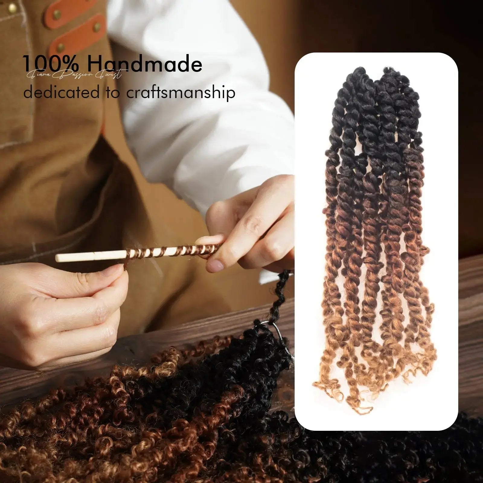Toyotress Tiana Passion Twist Hair Pre-Twisted Pre-Looped Passion Twists Crochet Braids Made Of Bohemian Hair Synthetic Braiding Hair Extension
