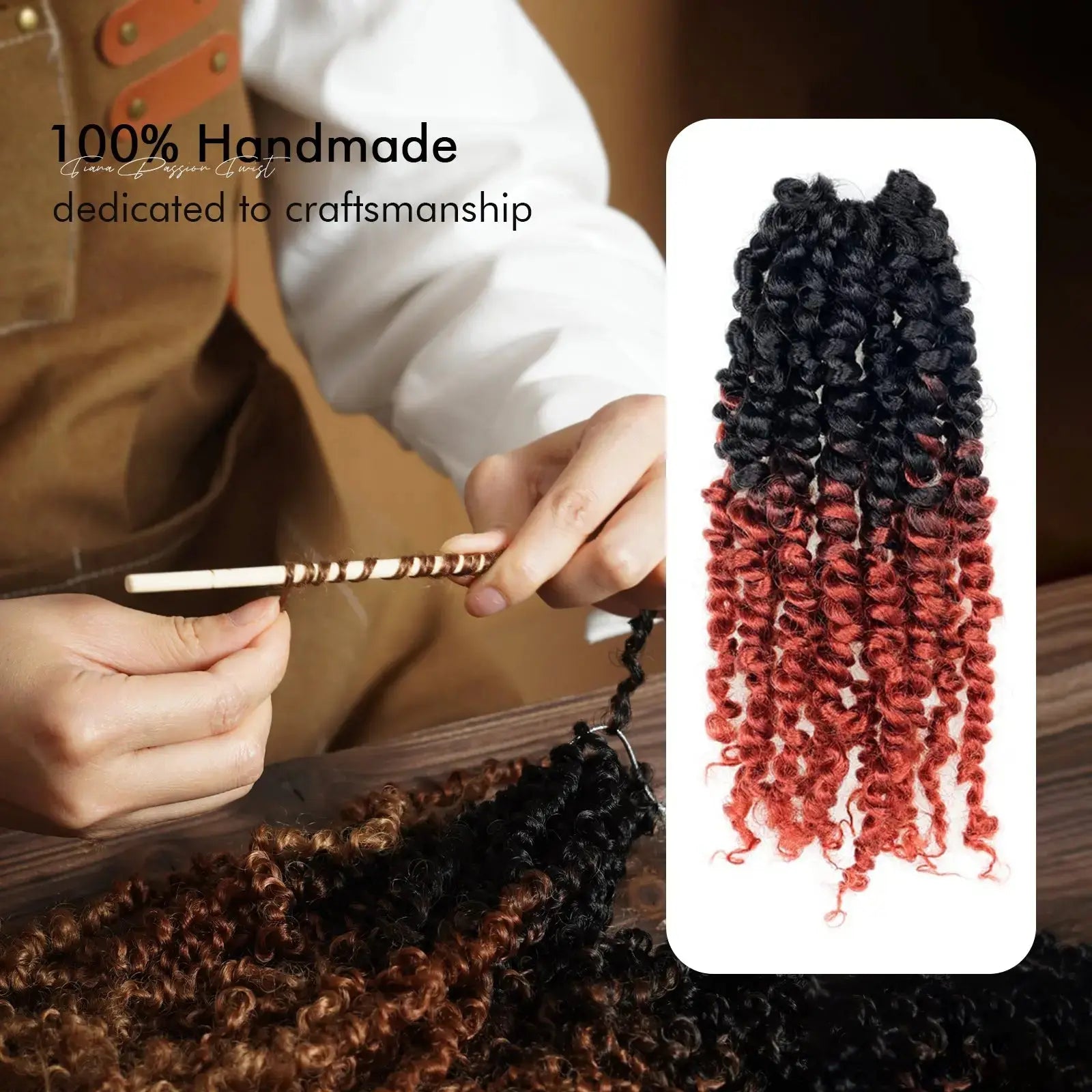 Toyotress Tiana Passion Twist Hair Pre-Twisted Pre-Looped Passion Twists Crochet Braids Made Of Bohemian Hair Synthetic Braiding Hair Extension