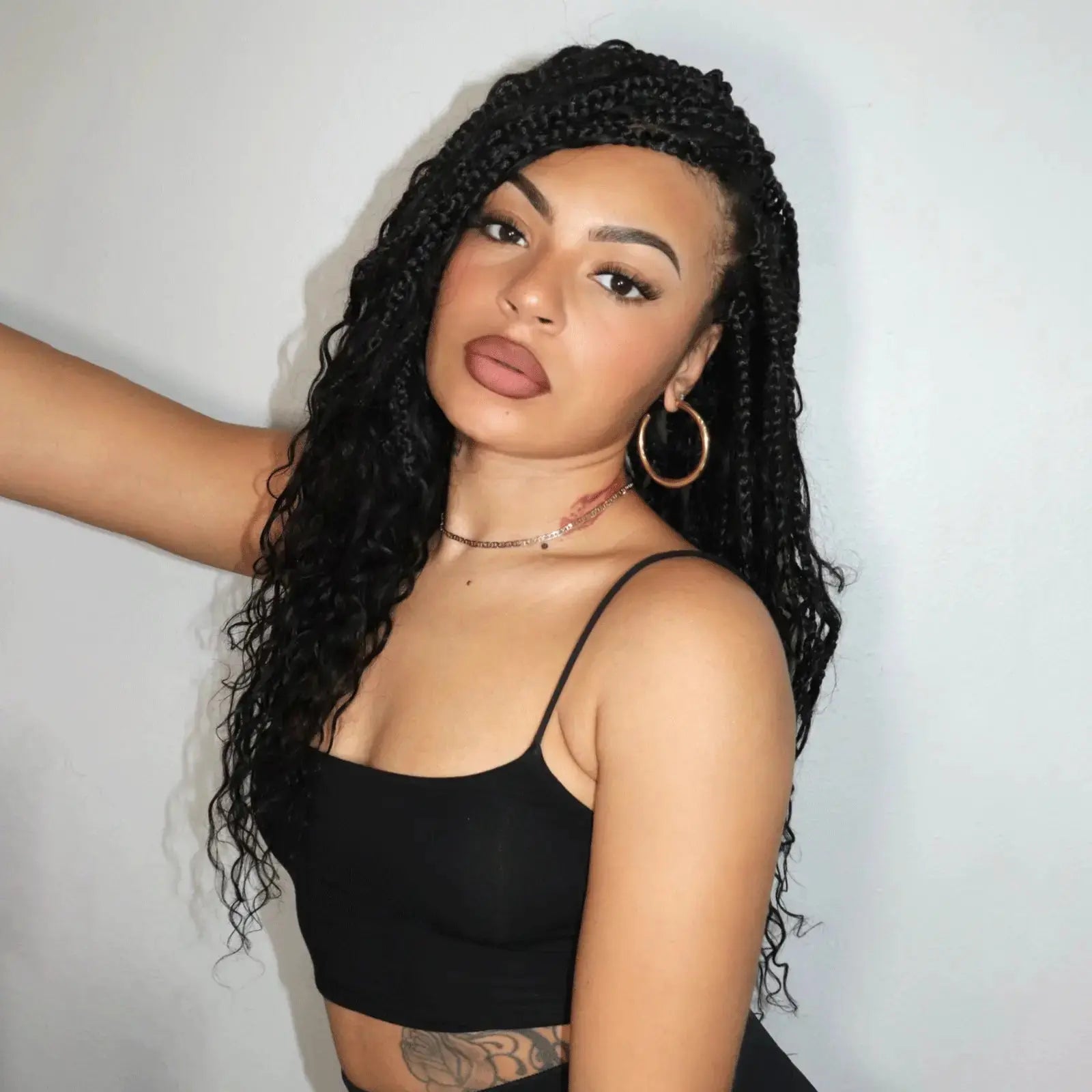 Toyotress Boho Box Braids with Human Hair Curls Protective Hairstyle Crochet Hair Extensions