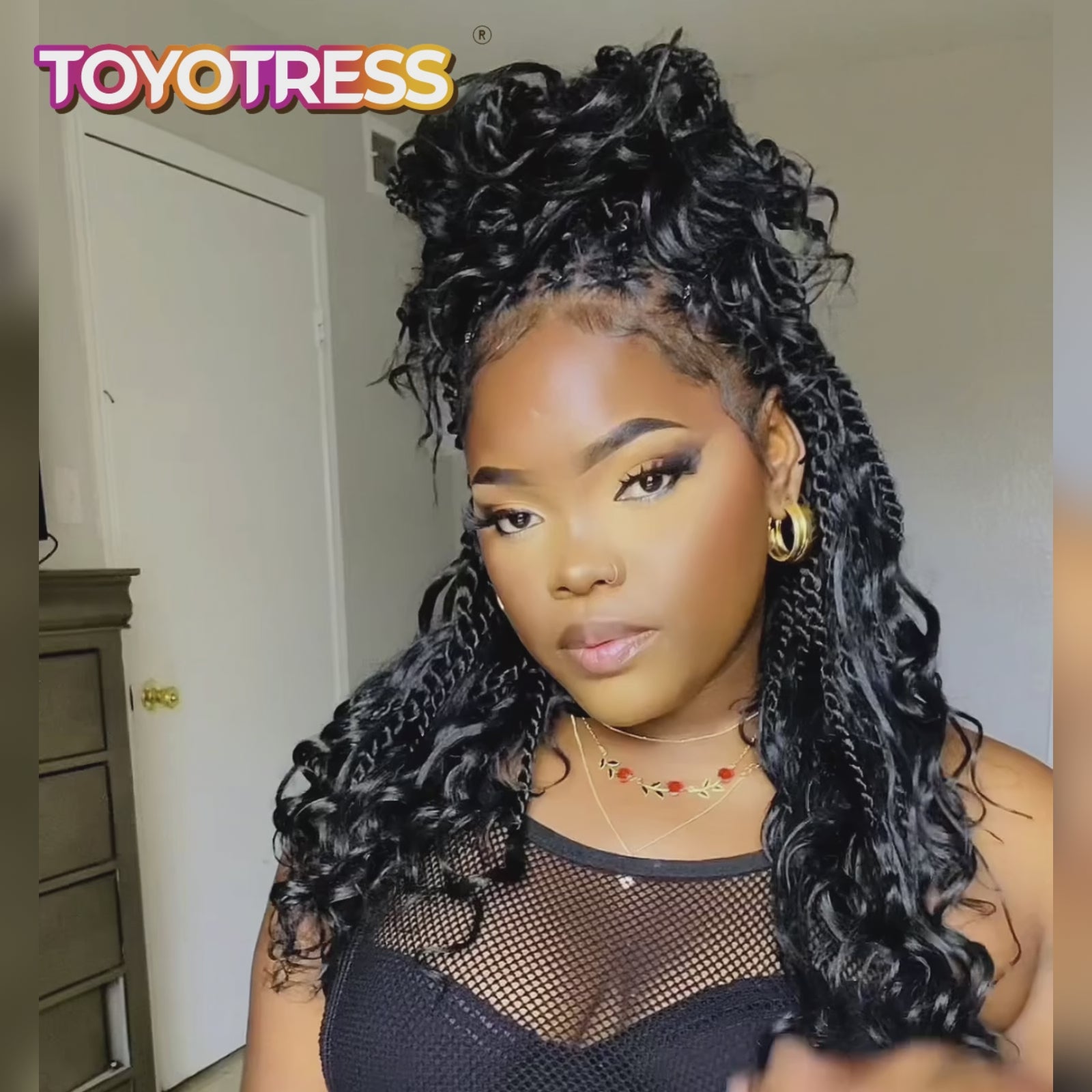 Toyotress Boho Island Twist with Human Hair Curls 
