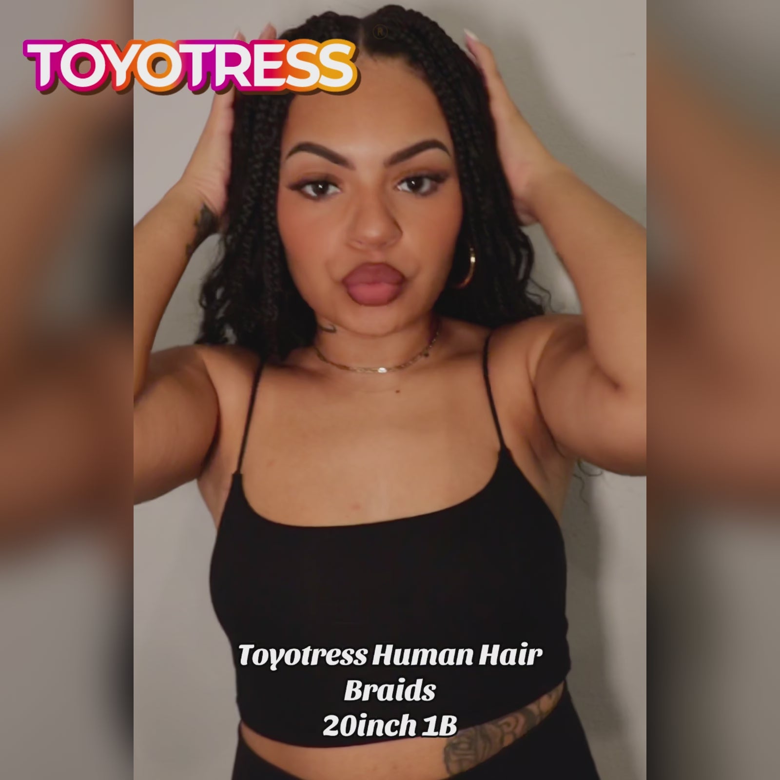 8 Packs HBraids | Toyotress® Crochet Boho Box Braids with Human Hair Curls, Women's Pre-looped Goddess Braiding Hair