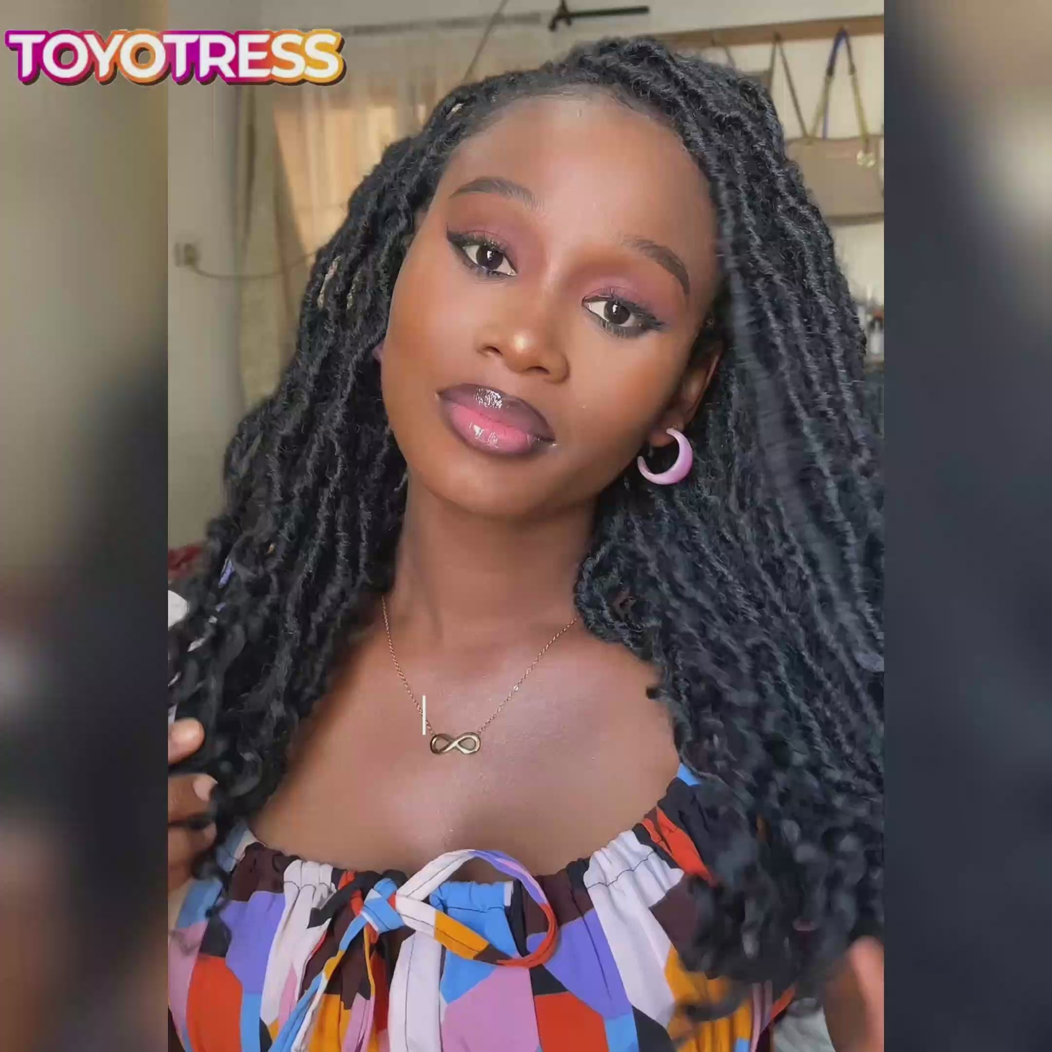 8 Packs | Toyotress® Passion Faux Locs Crochet Hair Pre-Looped Curly Faux Locs Hair Extensions