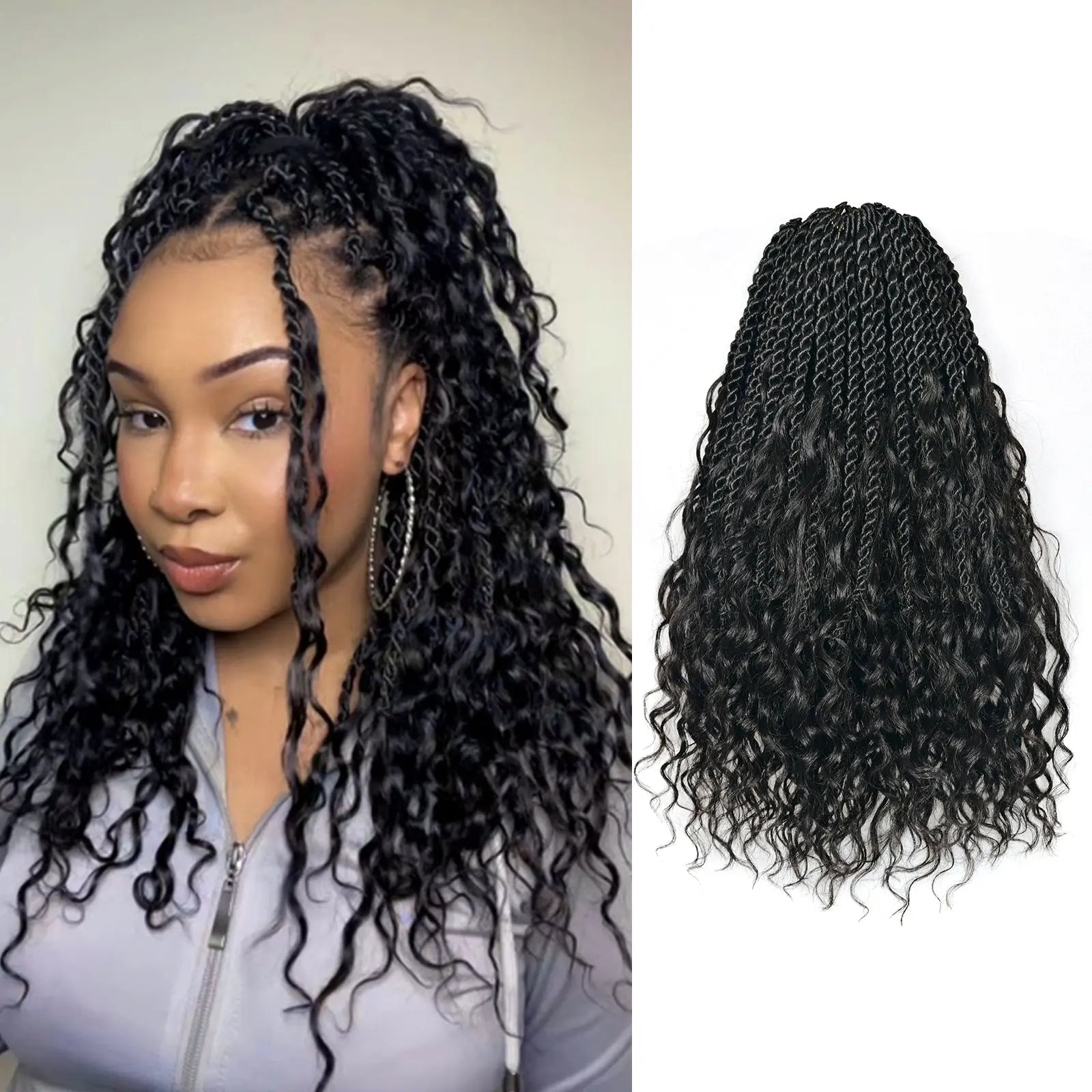 Island Rocks Hair Island twist with human hair curls Toyotress crochet hair extensions