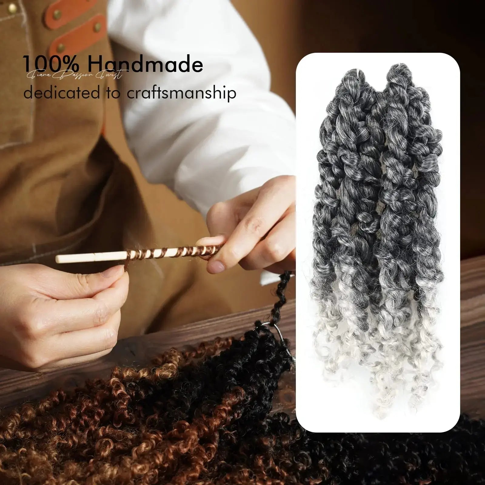 Toyotress Tiana Passion Twist Hair Pre-Twisted Pre-Looped Passion Twists Crochet Braids Made Of Bohemian Hair Synthetic Braiding Hair Extension