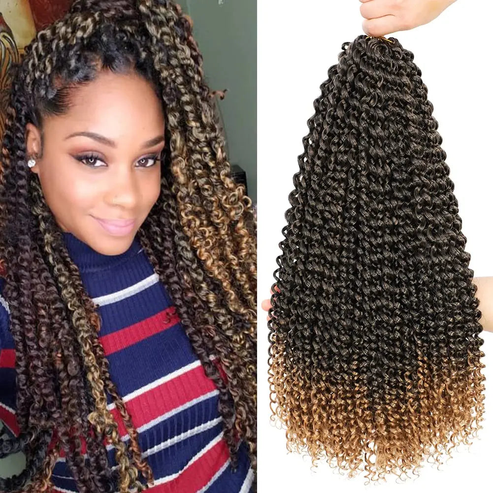 Clearance | TOYOTRESS Water Wave Passion Twist Hair 6/7 Packs - Ombre Orange Water Wave Crochet Braids Synthetic Braiding Hair Extensions Toyotress