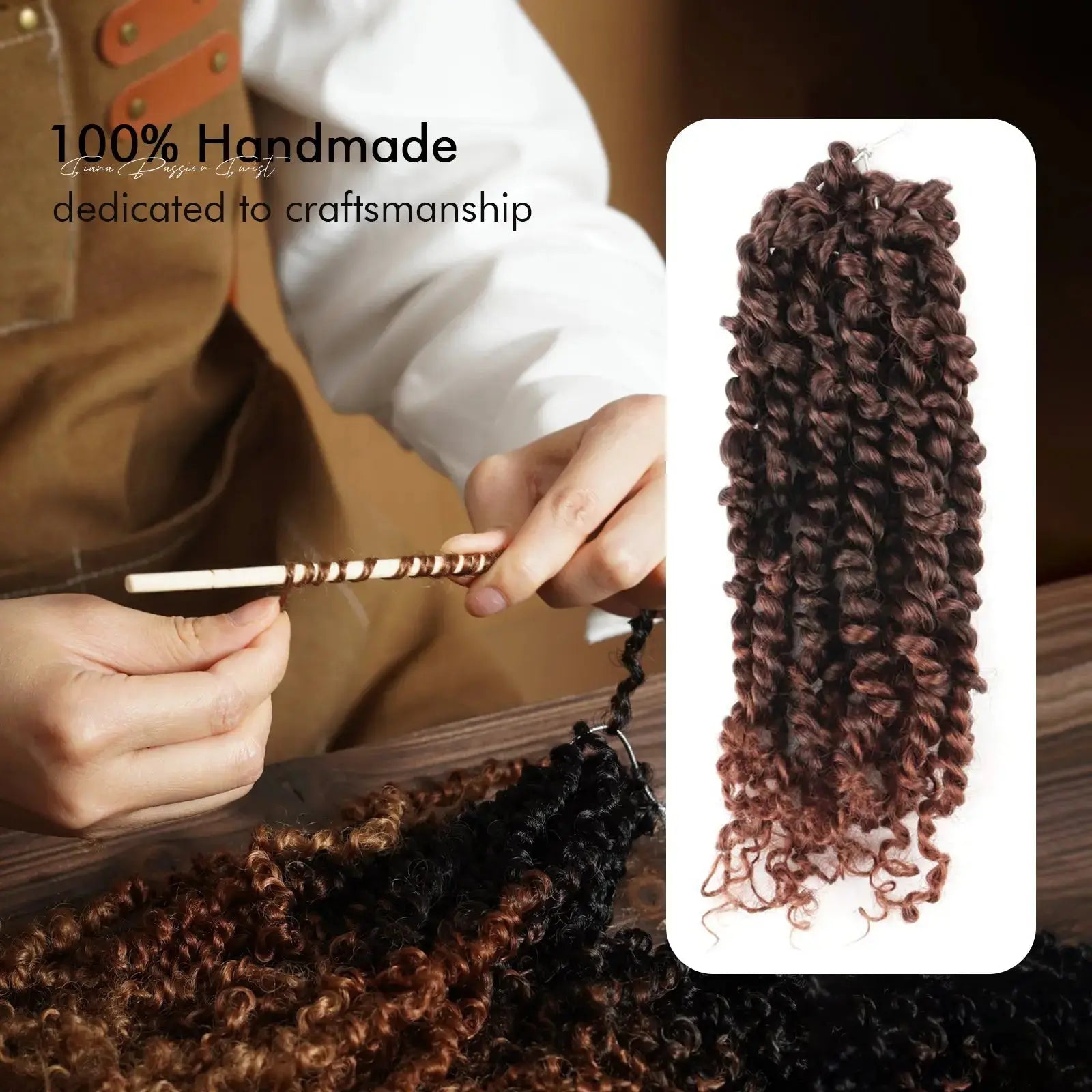 Toyotress Tiana Passion Twist Hair Pre-Twisted Pre-Looped Passion Twists Crochet Braids Made Of Bohemian Hair Synthetic Braiding Hair Extension