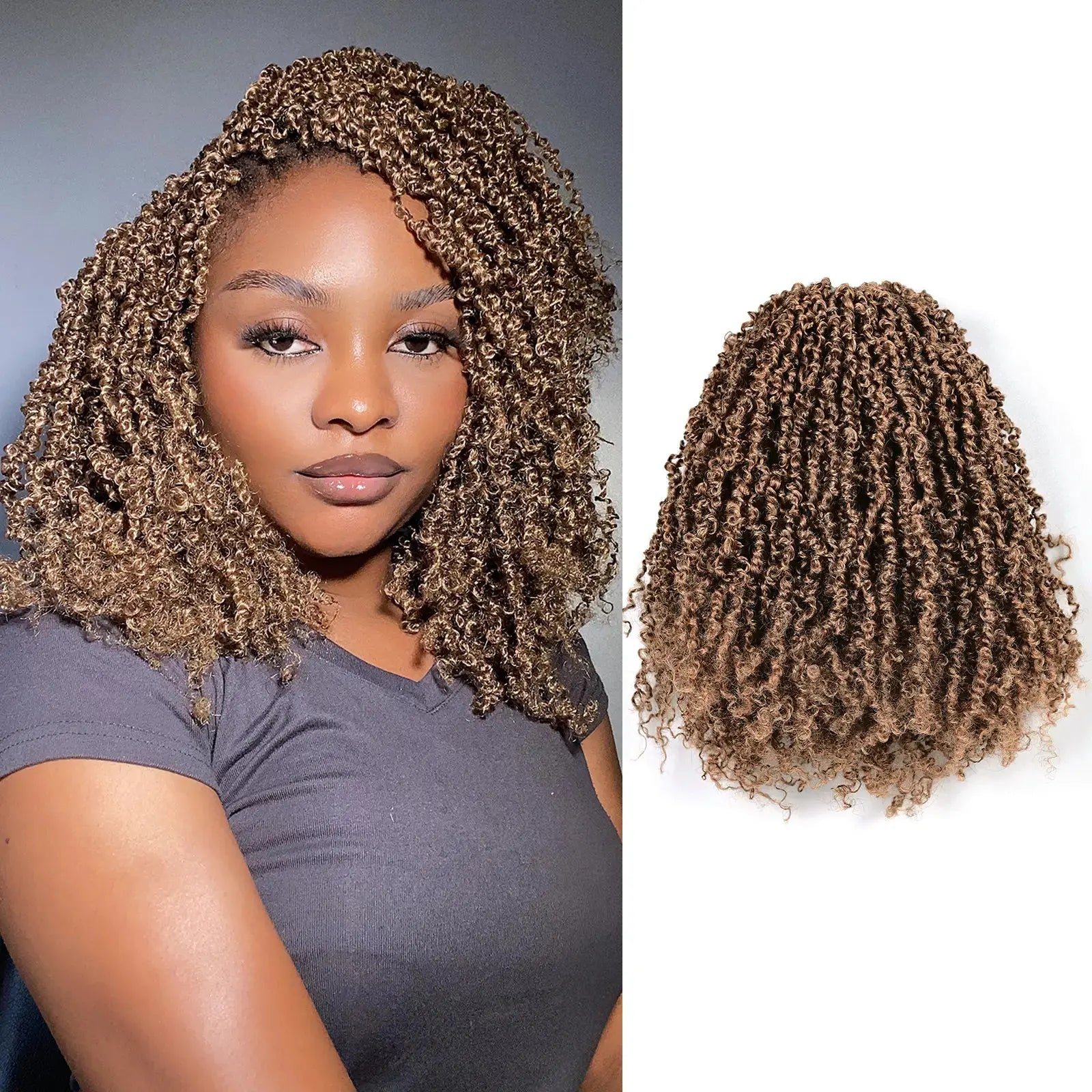 8 Packs YT | Toyotress® Yanky Twist Crochet Hair Mix-color Short Passion Twist Pre Twisted Bob Twist Hair Extensions Toyotress
