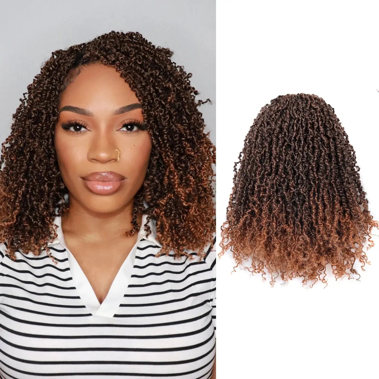 8 Packs YT |  Toyotress® Yanky Twist Crochet Hair Mini Passion Twist Short Passion Twist Pre Twisted Bob Twist Hair Extensions Toyotress