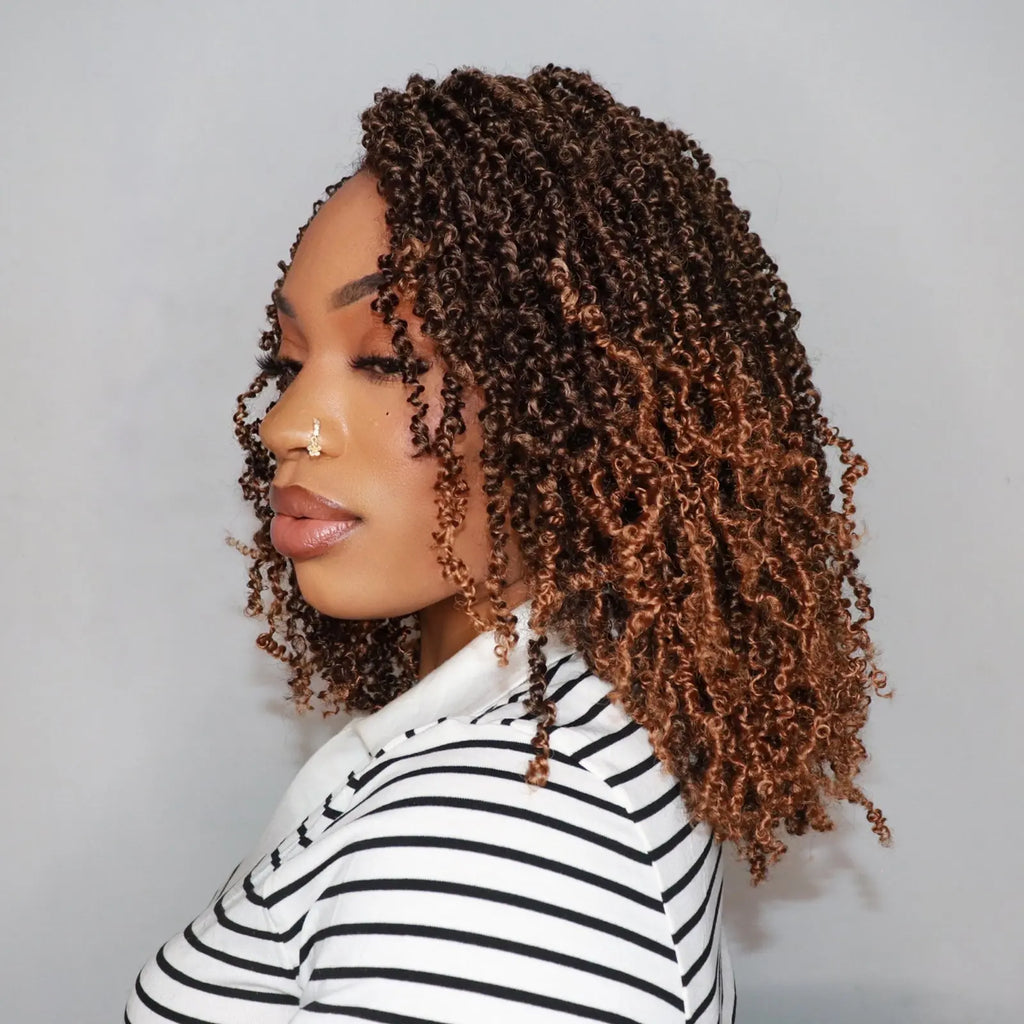 8 Packs YT |  Toyotress® Yanky Twist Crochet Hair Mini Passion Twist Short Passion Twist Pre Twisted Bob Twist Hair Extensions Toyotress