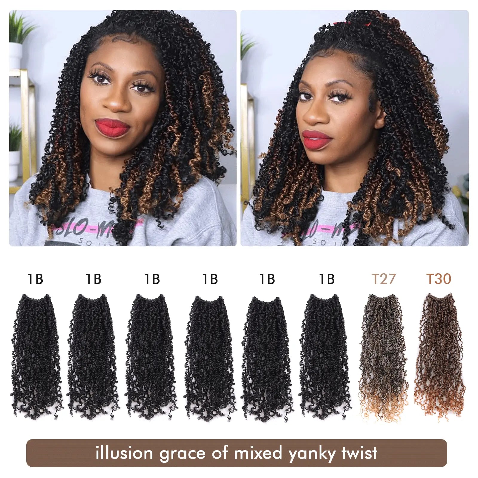 Toyotress Mini Yanky Twist Braiding Hair Short Passion Twist Crochet Braids Synthetic Hair Extensions