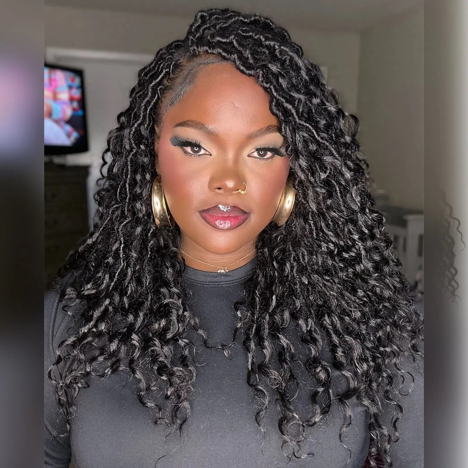 8 Packs HDBL  | Toyotress® 100% Boho Locs Human Hair Boho Faux Locs With Curls Pre-Looped Goddess Locs