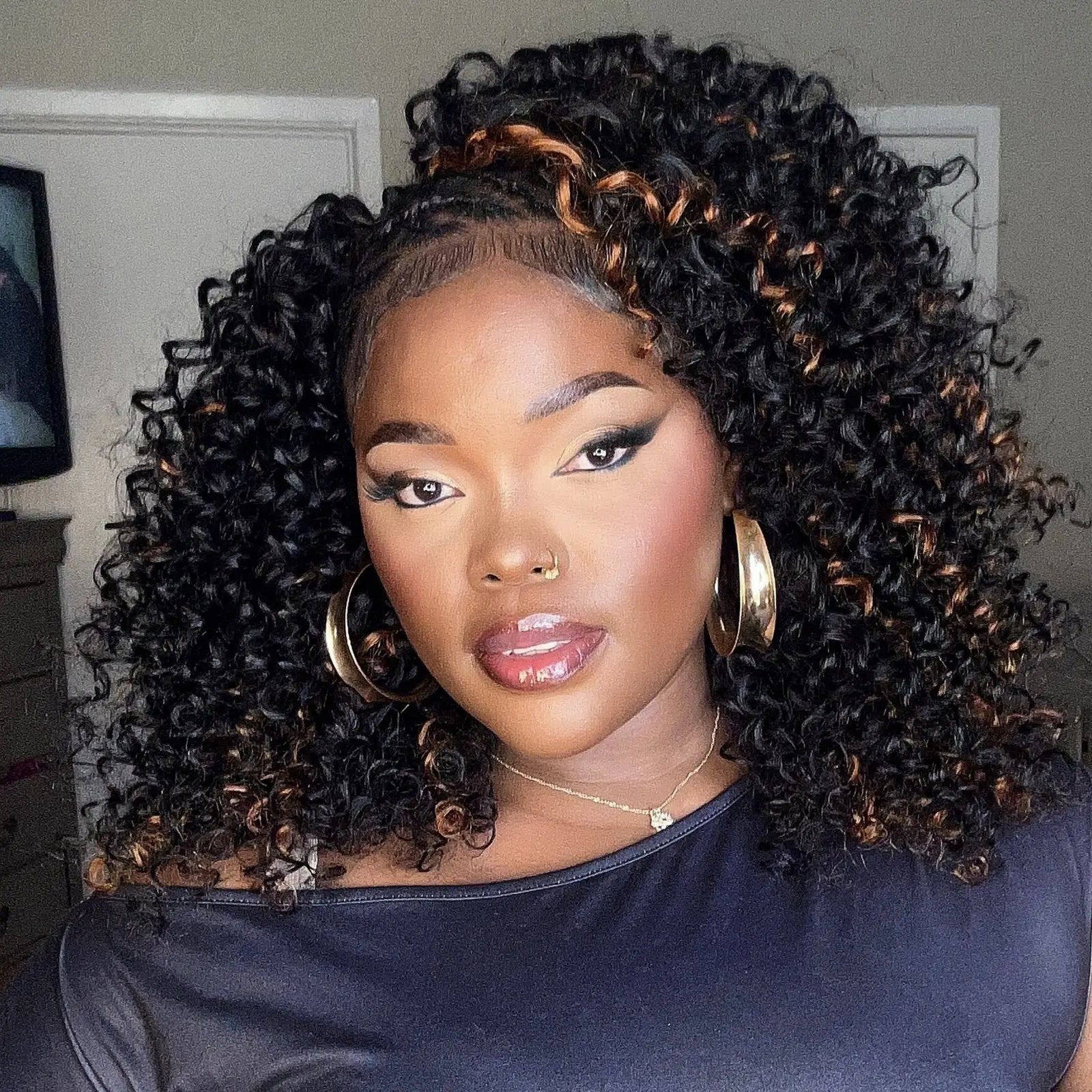 Toyotress® Knotless Pre-Separated Human Crochet Hair Kinky Curly Spring Curly Hair Extensions Human Hair Crochet Kinky Curly