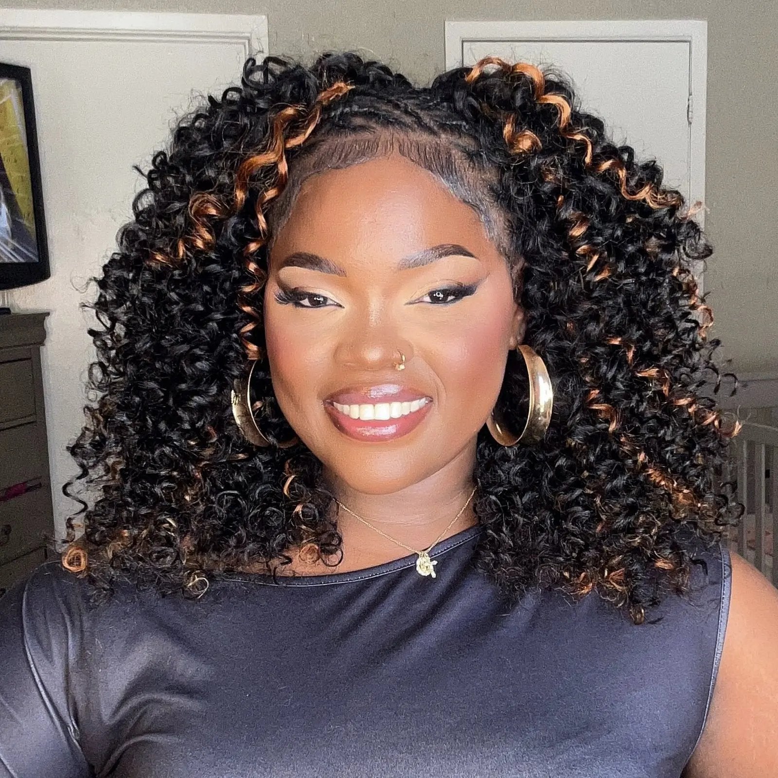 Toyotress® Knotless Pre-Separated Human Crochet Hair Kinky Curly Spring Curly Hair Extensions Human Hair Crochet Kinky Curly