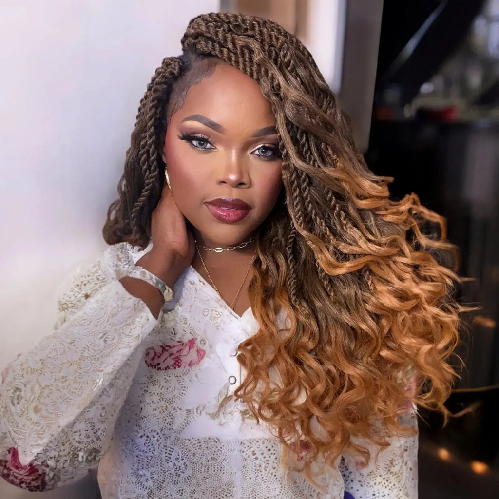 Toyotress Boho Island Twist with Curls Senegalese Twist With Curly Ends