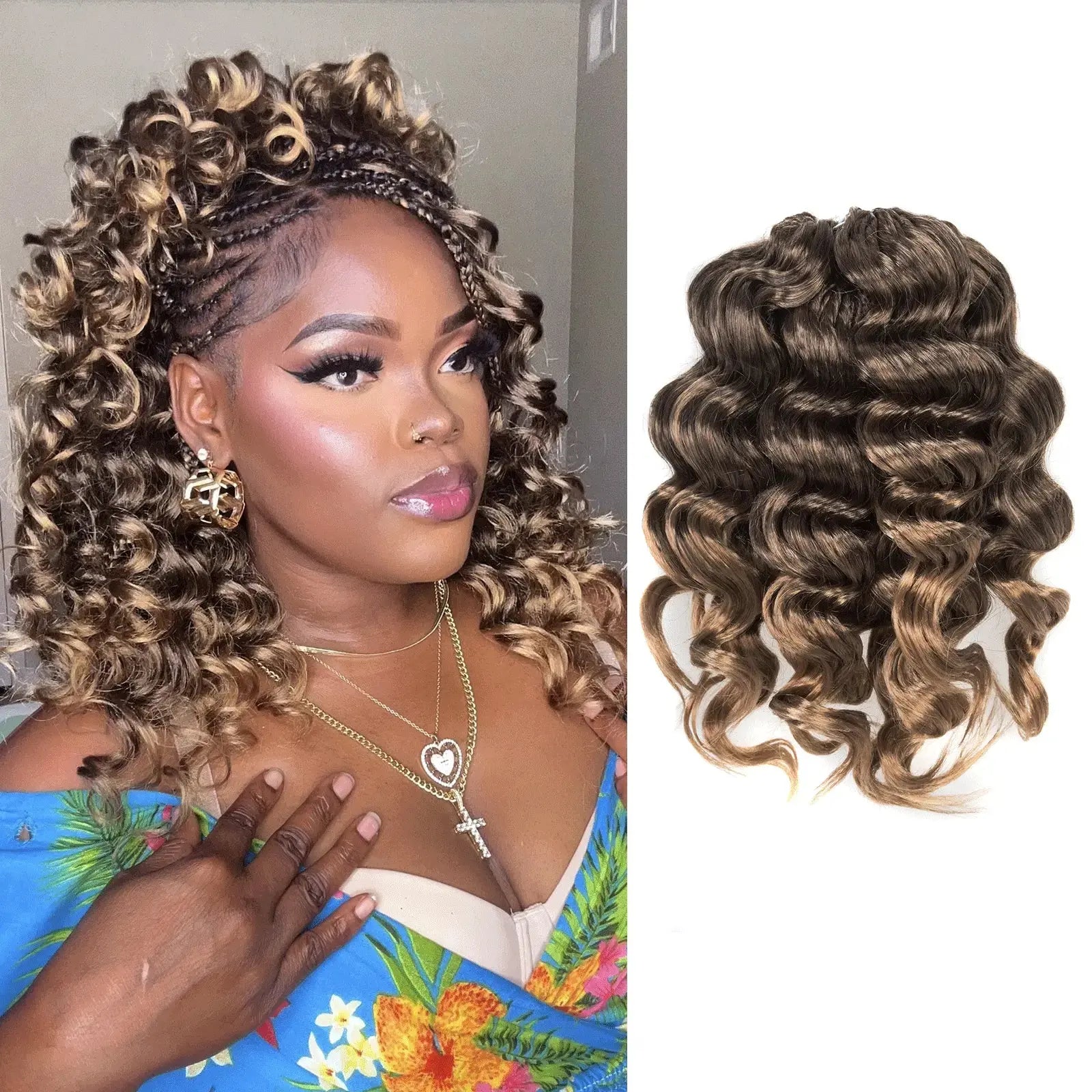 8 Packs OC | Toyotress® Ocean Wave Crochet Hair Synthetic Wave Curly Hair Extensions Toyotress