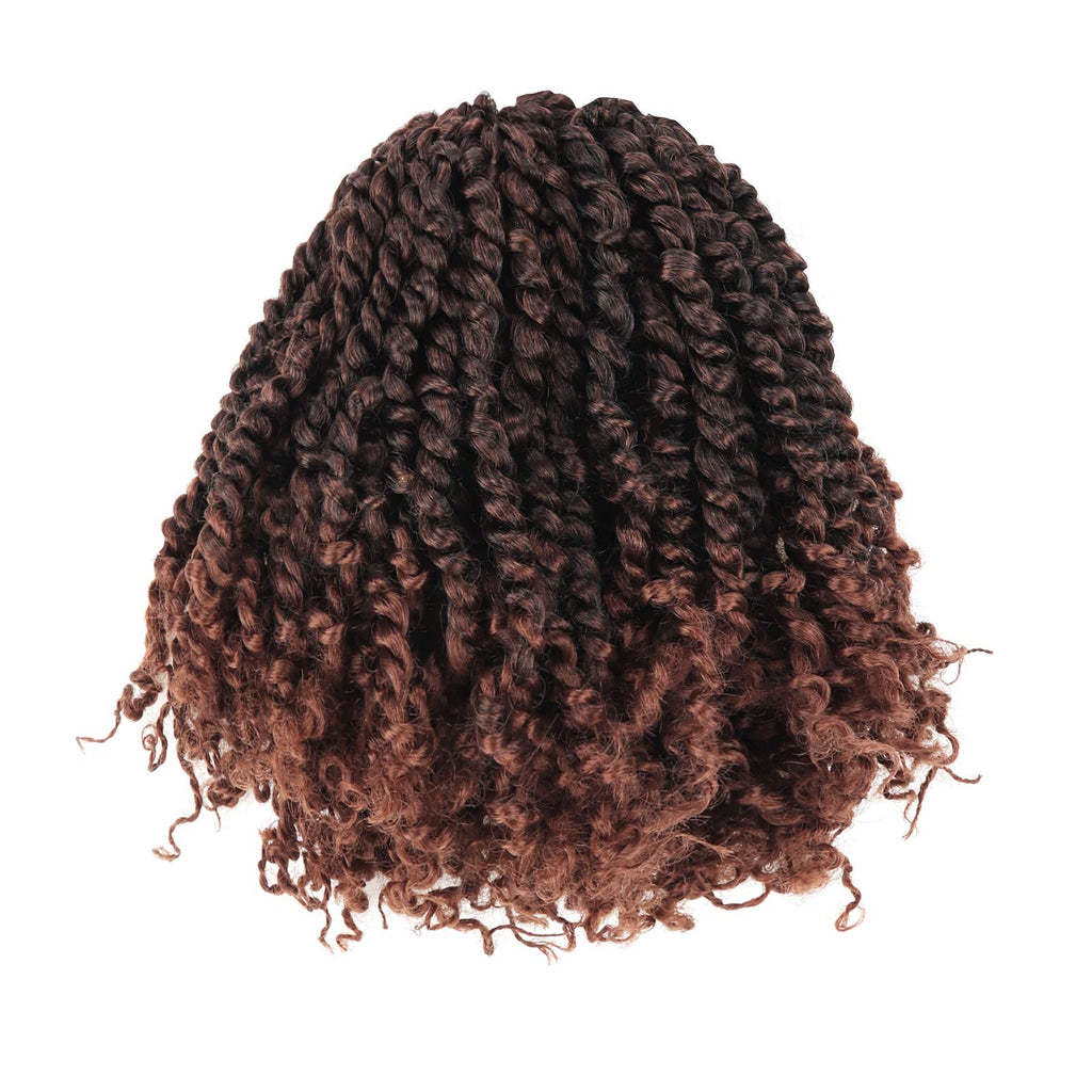Tiana Passion Twist Hair - 8 inches (12 strands/pack) Short Pre-Twisted Pre-Looped Passion Twists Crochet Braids Made Of Bohemian Hair Synthetic Braiding Hair Extension - Toyotress