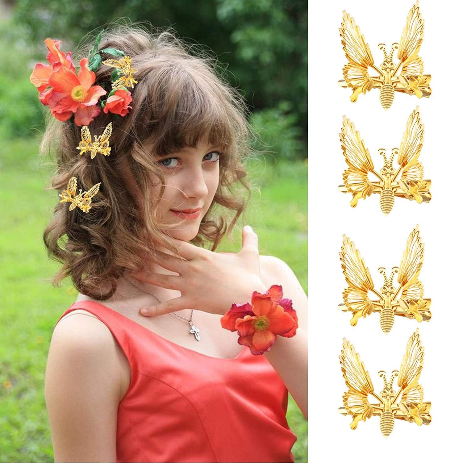 Toyotress 12 PCS 3D Moving Butterfly Hair Clips Cute Metal Butterfly Clips for Hair