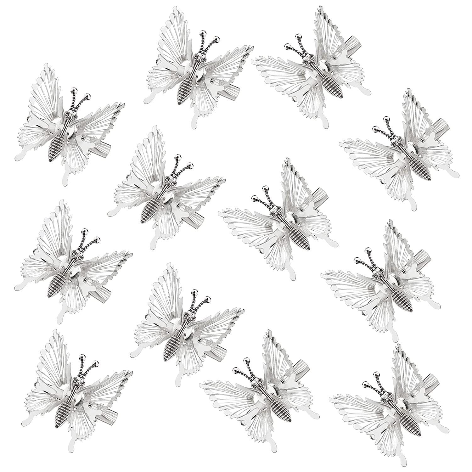 Toyotress 12 PCS 3D Moving Butterfly Hair Clips Cute Metal Butterfly Clips for Hair