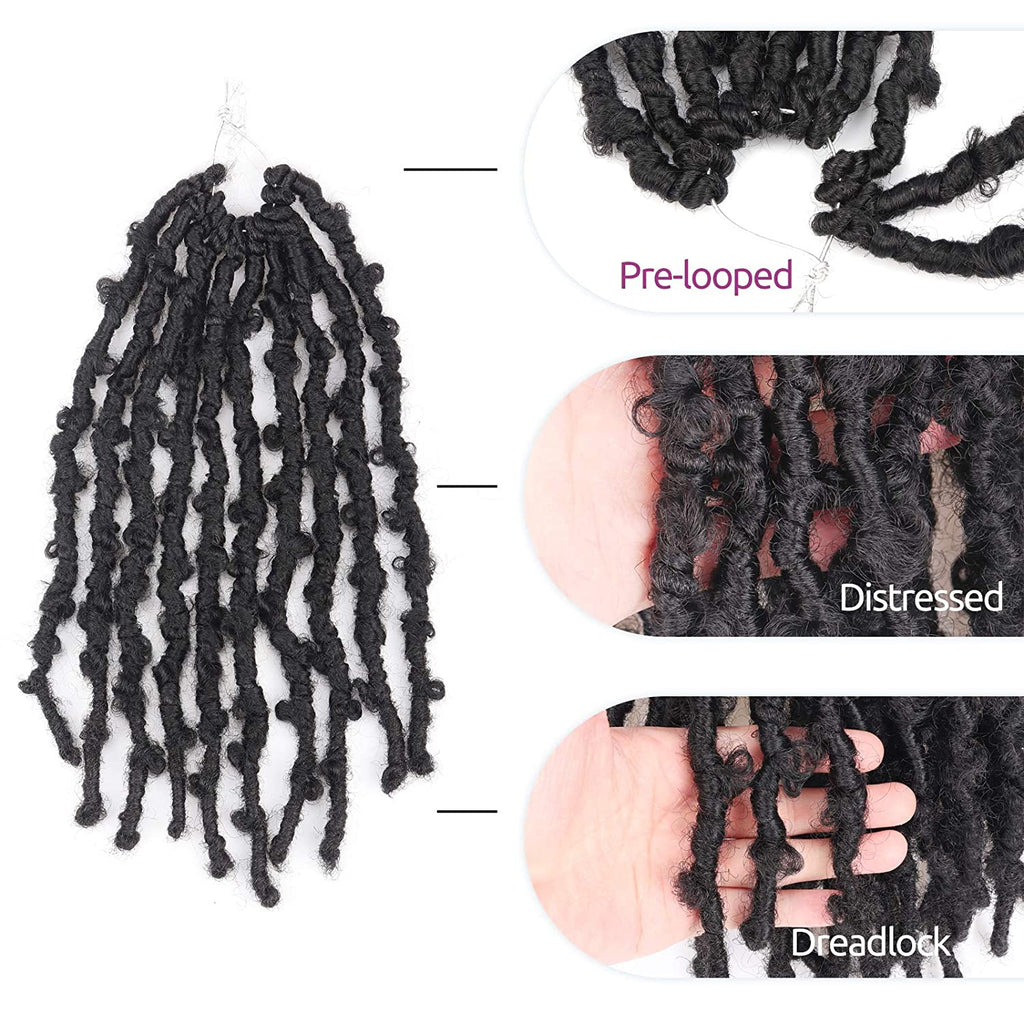 Butterfly Locs 8 Inches Pre-twisted Distressed Synthetic Crochet Hair - Toyotress