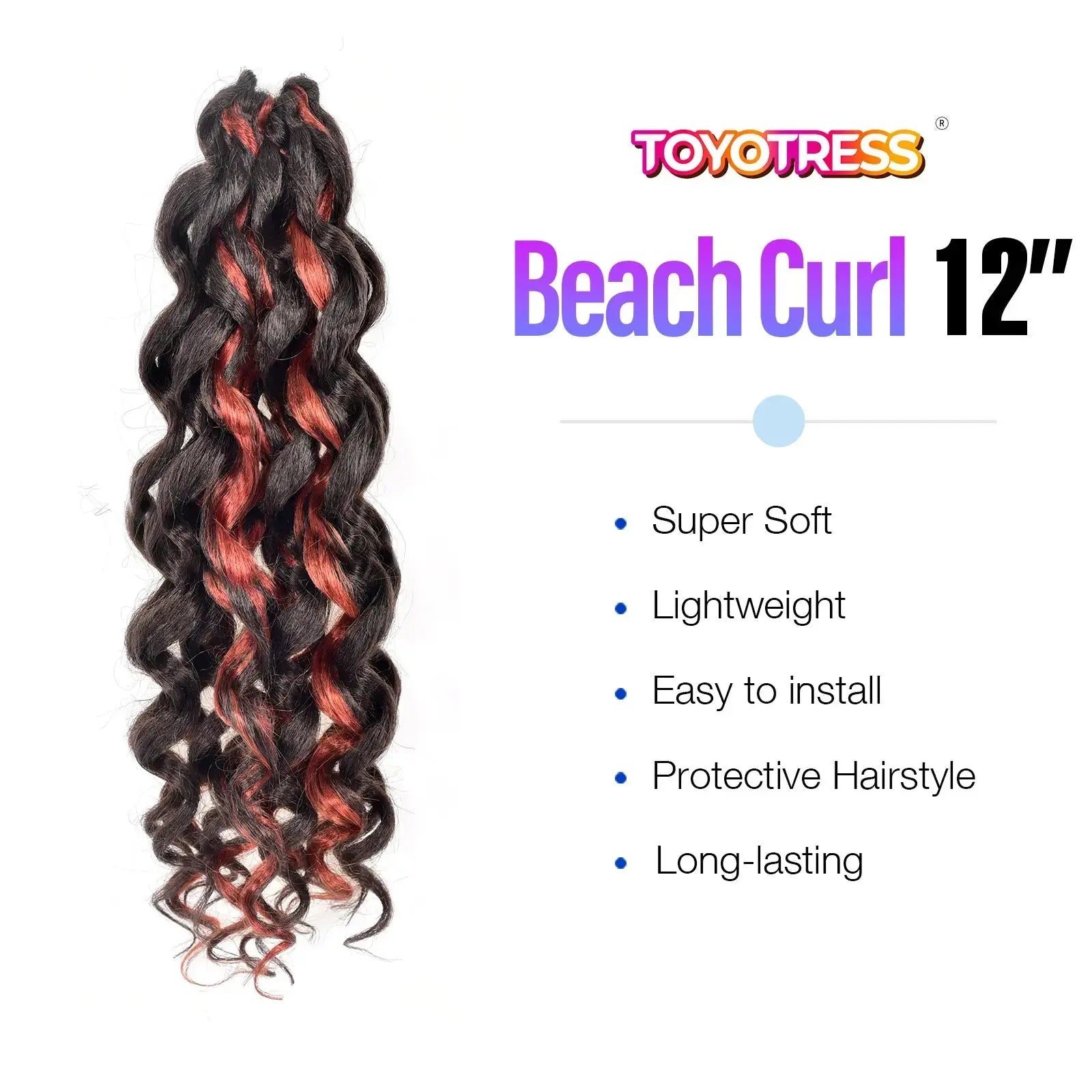 Toyotress Gogo Curl Jamaican Bounce Wavy Curly Pre-Looped Synthetic Hair