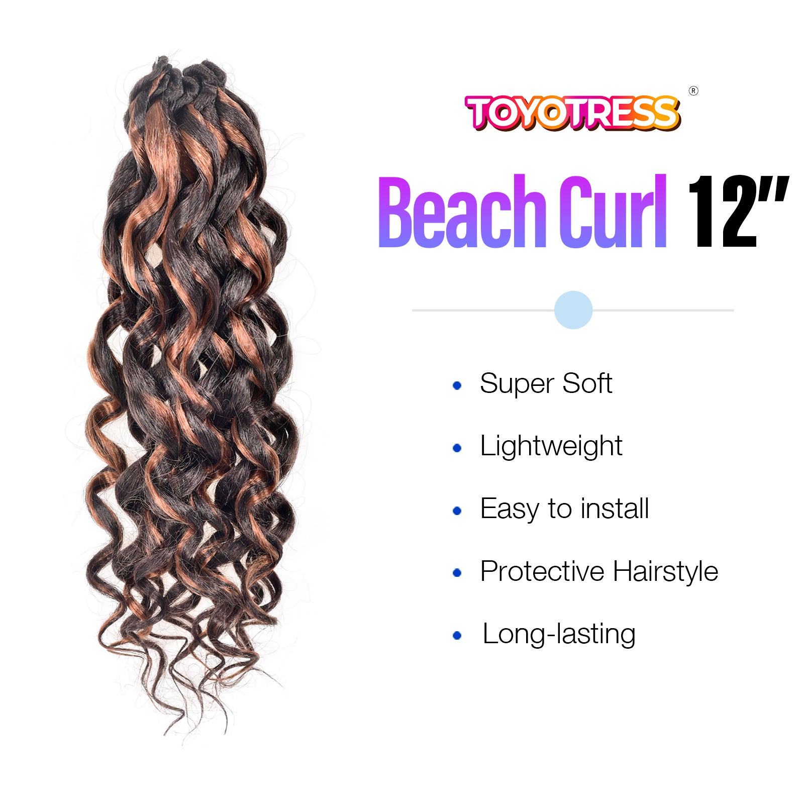 Gogo Curl Crochet Hair 8 packs | CoCo Curl Jamaican Bounce Wavy Curly Pre-Looped Synthetic Hair