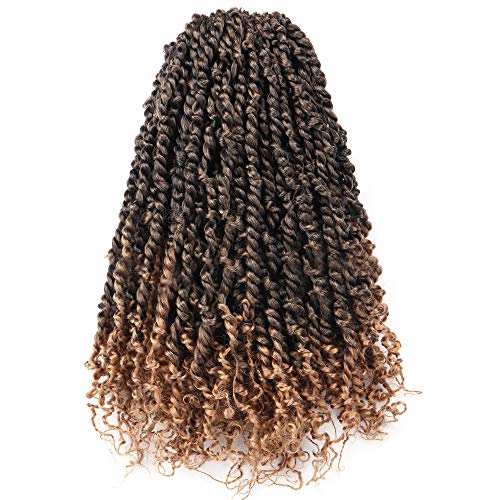 Tiana Passion Twist Hair - 16 inches (12 strands/pack) Pre-Twisted Pre-Looped Passion Twists Crochet Braids Made Of Bohemian Hair Synthetic Braiding Hair Extension - Toyotress