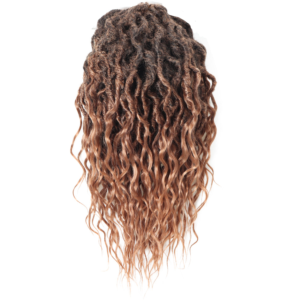 Toceana Wavy Locs Crochet Hair - (12 strands/pack) Pre-twisted Crochet Braids Pre-looped Goddess Faux Locs Synthetic Braiding Hair Extensions - Toyotress