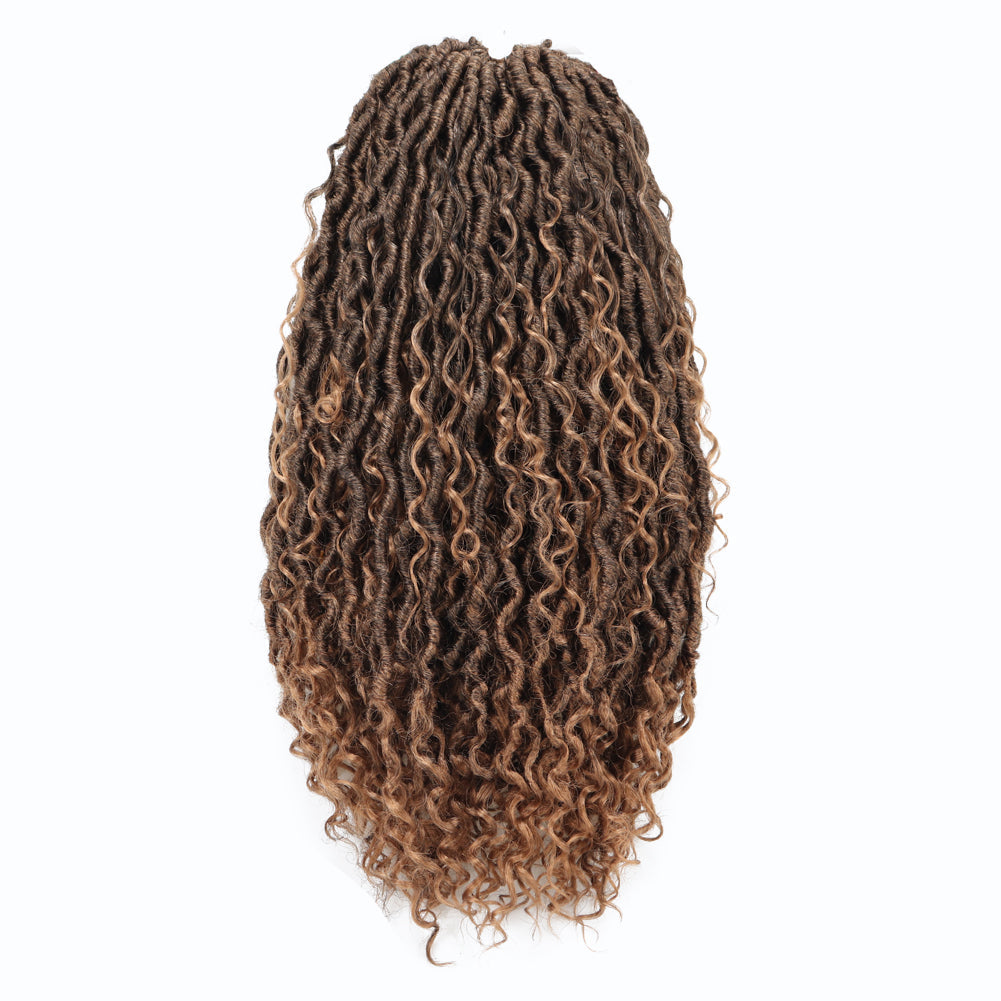 Toceana Goddess Locs Crochet Hair - (24 strands/pack) Faux Locs Crochet Braids Curly Ends Synthetic Braiding Hair Extensions - Toyotress