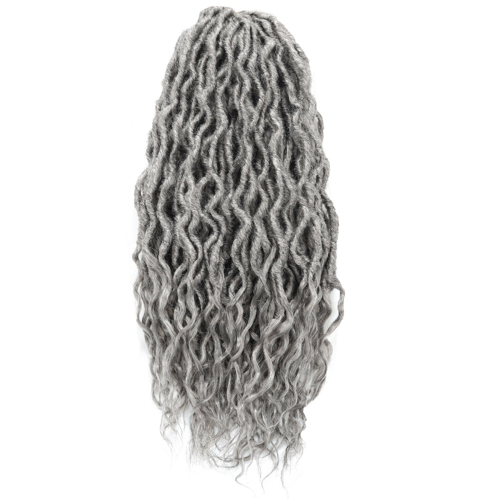 Toceana Wavy Locs Crochet Hair - (12 strands/pack) Pre-twisted Crochet Braids Pre-looped Goddess Faux Locs Synthetic Braiding Hair Extensions - Toyotress