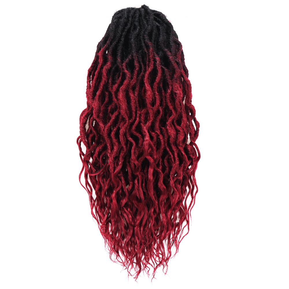 Toceana Wavy Locs Crochet Hair - (12 strands/pack) Pre-twisted Crochet Braids Pre-looped Goddess Faux Locs Synthetic Braiding Hair Extensions - Toyotress