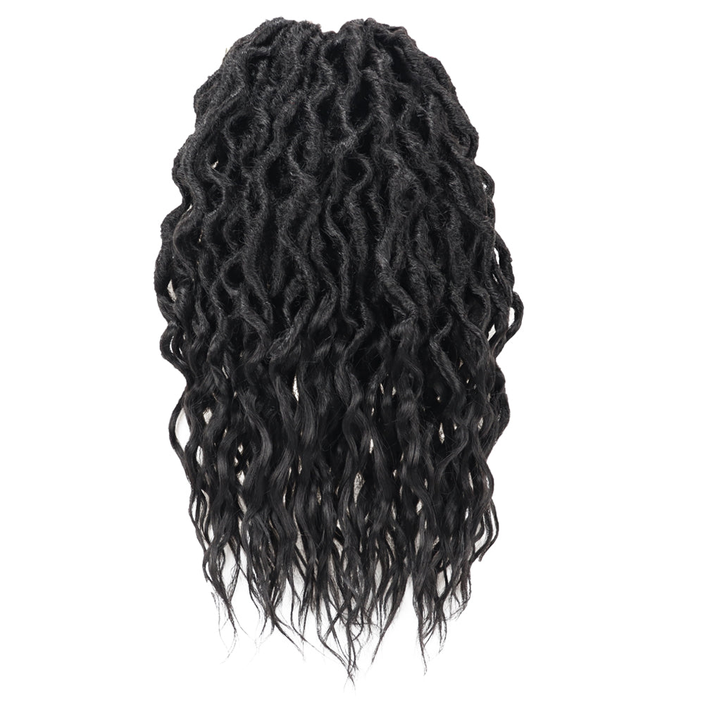 Toceana Wavy Locs Crochet Hair - (12 strands/pack) Pre-twisted Crochet Braids Pre-looped Goddess Faux Locs Synthetic Braiding Hair Extensions - Toyotress