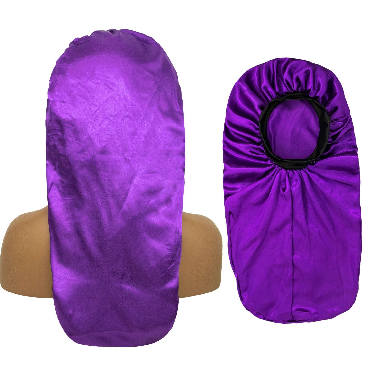 Satin Soft Elastic Band Silky  Big Sleeping Bonnets - Toyotress