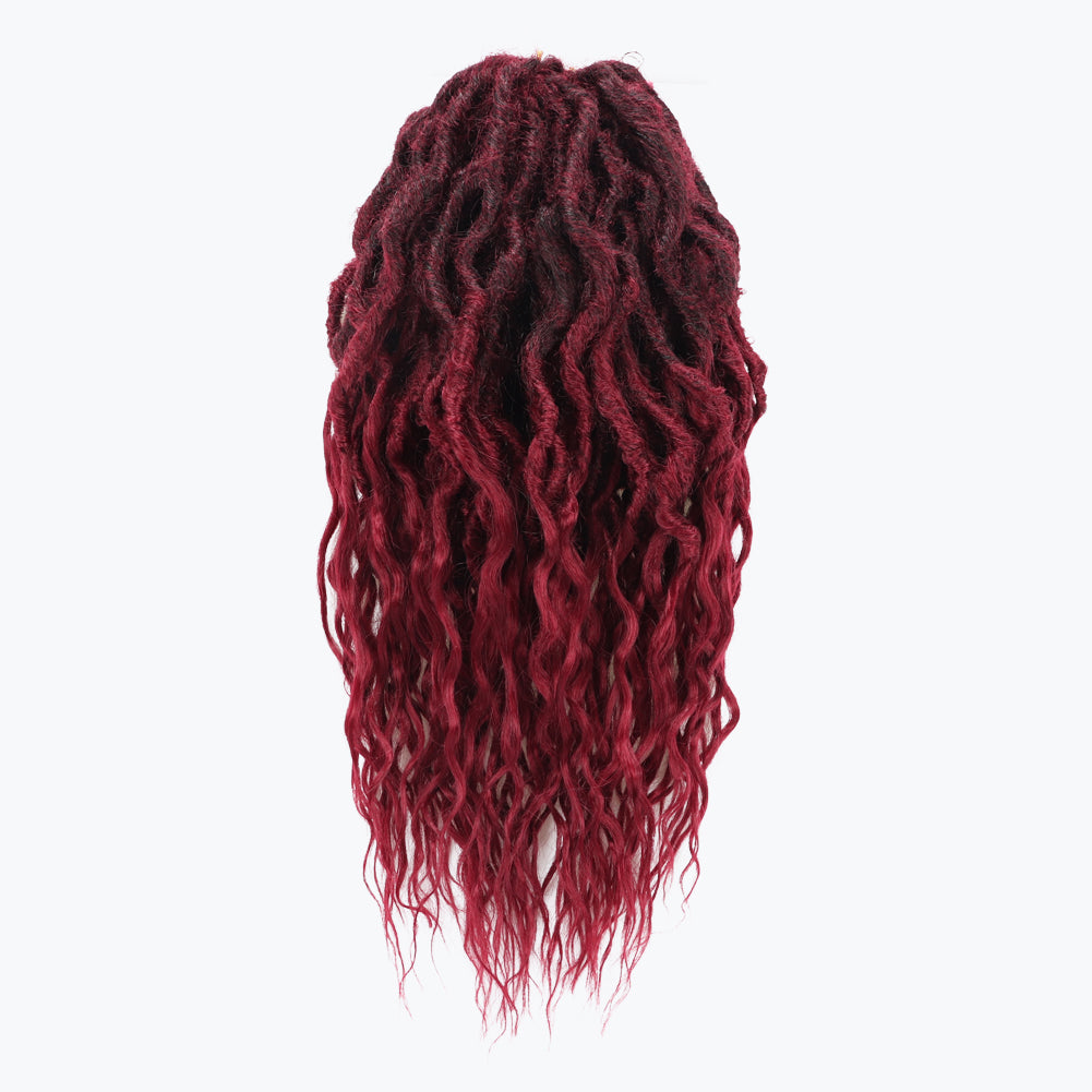 Toceana Wavy Locs Crochet Hair - (12 strands/pack) Pre-twisted Crochet Braids Pre-looped Goddess Faux Locs Synthetic Braiding Hair Extensions - Toyotress