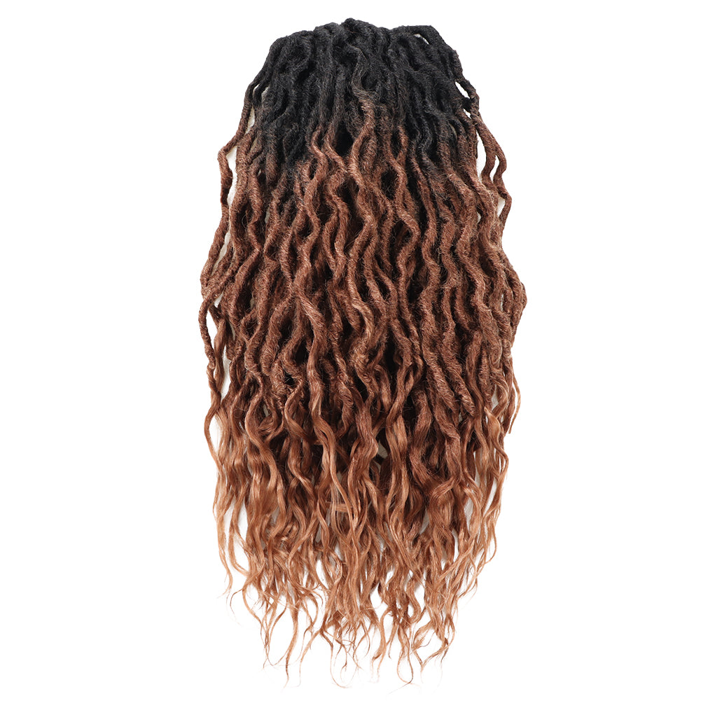 Toceana Wavy Locs Crochet Hair - (12 strands/pack) Pre-twisted Crochet Braids Pre-looped Goddess Faux Locs Synthetic Braiding Hair Extensions - Toyotress