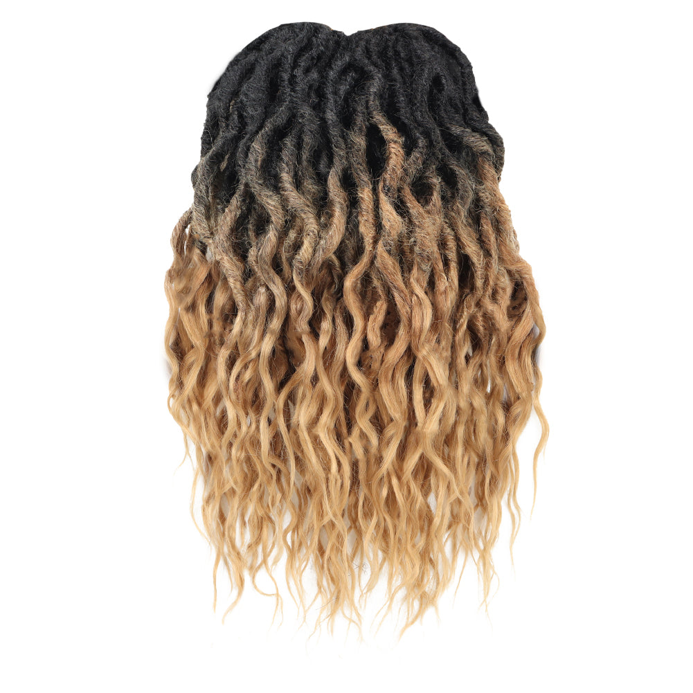Toceana Wavy Locs Crochet Hair - (12 strands/pack) Pre-twisted Crochet Braids Pre-looped Goddess Faux Locs Synthetic Braiding Hair Extensions - Toyotress