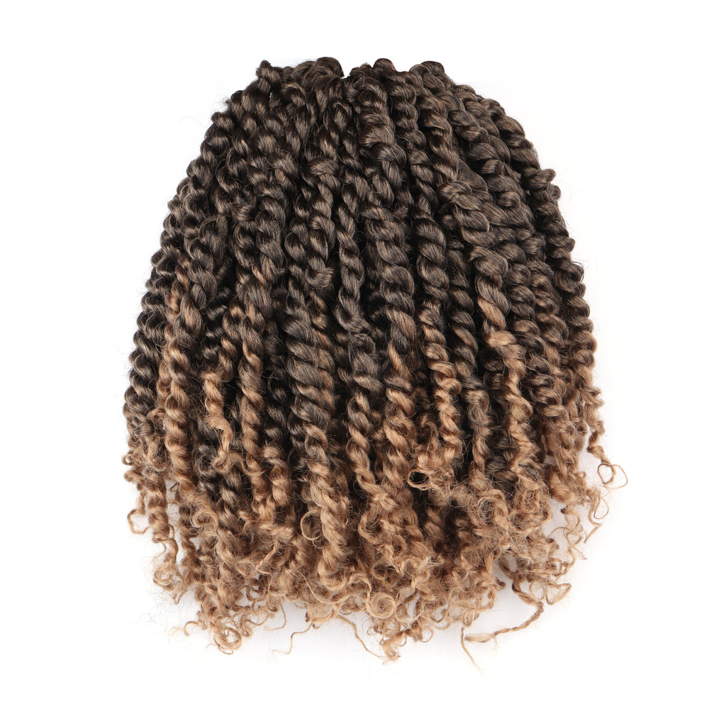 Tiana Passion Twist Hair - 10 inches (12 strands/pack) Short Pre-Twisted Pre-Looped Passion Twists Crochet Braids Made Of Bohemian Hair Synthetic Braiding Hair Extension - Toyotress