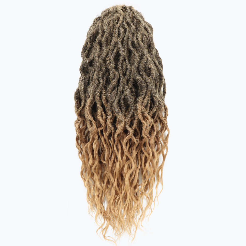 Toceana Wavy Locs Crochet Hair - (12 strands/pack) Pre-twisted Crochet Braids Pre-looped Goddess Faux Locs Synthetic Braiding Hair Extensions - Toyotress