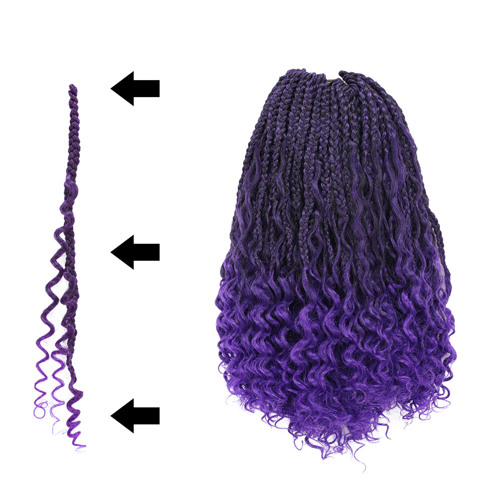 Goddess Box Braids Crochet Hair - Color T-Purple - Toyotress