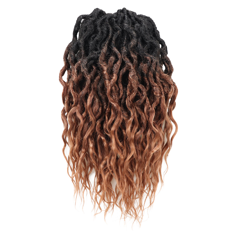 Toceana Wavy Locs Crochet Hair - (12 strands/pack) Pre-twisted Crochet Braids Pre-looped Goddess Faux Locs Synthetic Braiding Hair Extensions - Toyotress