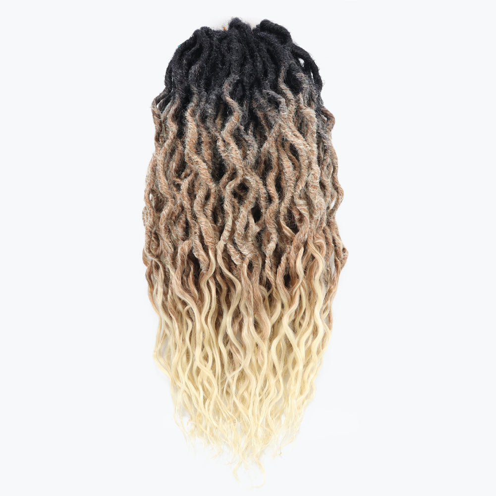 Toceana Wavy Locs Crochet Hair - (12 strands/pack) Pre-twisted Crochet Braids Pre-looped Goddess Faux Locs Synthetic Braiding Hair Extensions - Toyotress