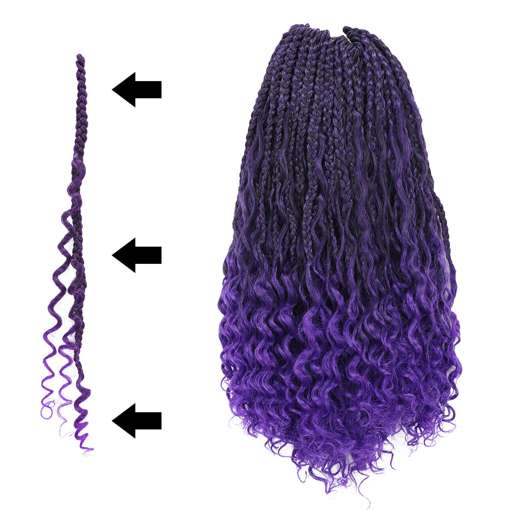 Goddess Box Braids Crochet Hair - Color T-Purple - Toyotress