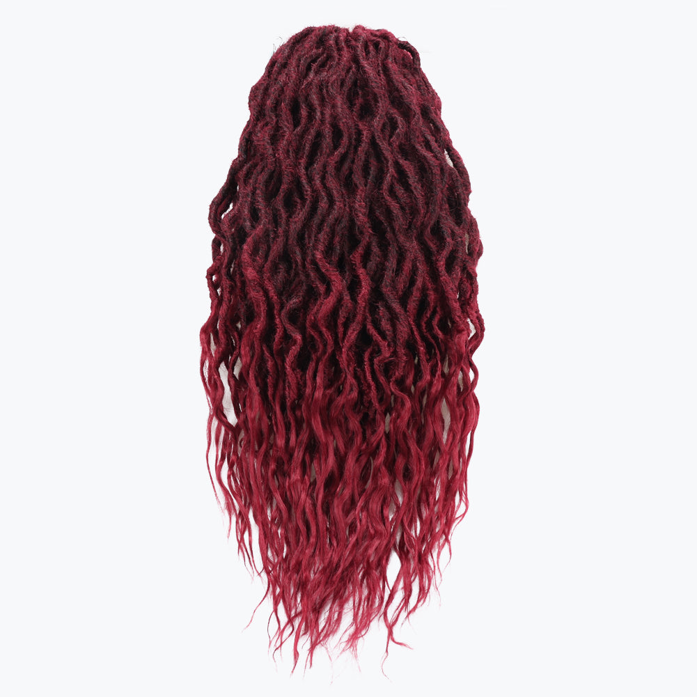 Toceana Wavy Locs Crochet Hair - (12 strands/pack) Pre-twisted Crochet Braids Pre-looped Goddess Faux Locs Synthetic Braiding Hair Extensions - Toyotress