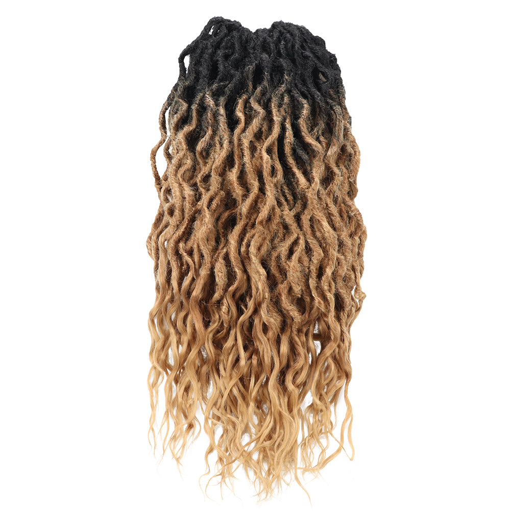 Toceana Wavy Locs Crochet Hair - (12 strands/pack) Pre-twisted Crochet Braids Pre-looped Goddess Faux Locs Synthetic Braiding Hair Extensions - Toyotress