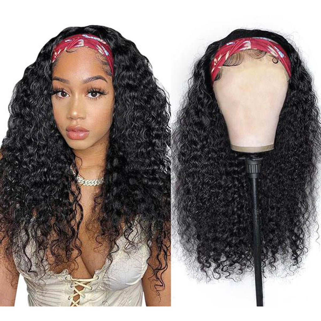 Headband Wig Human Hair Wig Water Wave Wigs for Women No Glue No Sew - Toyotress
